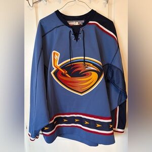 CCM Atlanta Thrashers Hockey Jersey with Lace-Up Collar XXL
